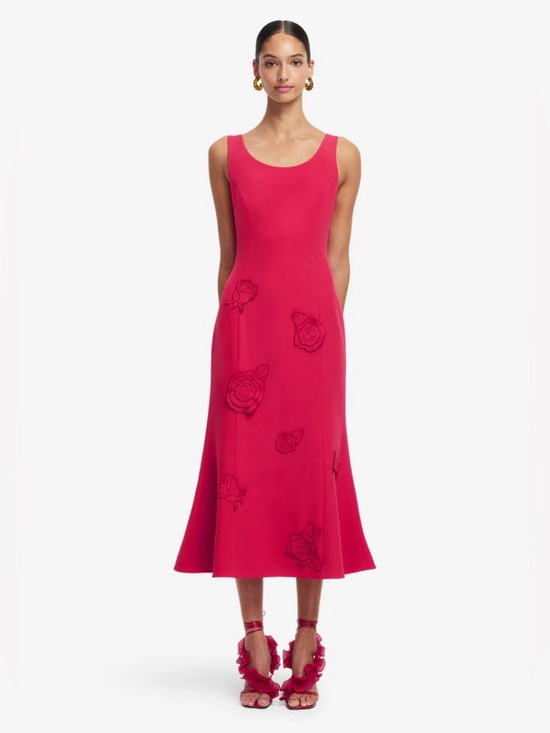 Leo Lin Dresses & Skirts - LEO LIN EMILY Red Flower Applique Trumpet Mini Dress AU8/US4 NWOT
